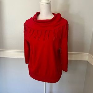 Large Petite Red Sweater Kim Rogers